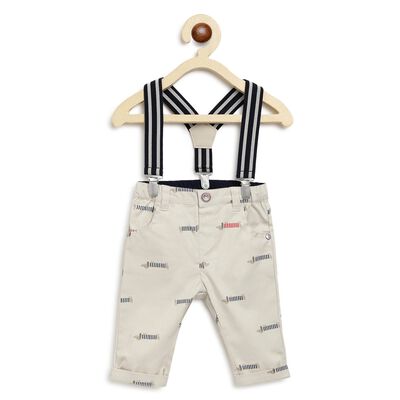 Boys Medium Natural Long Woven Trousers